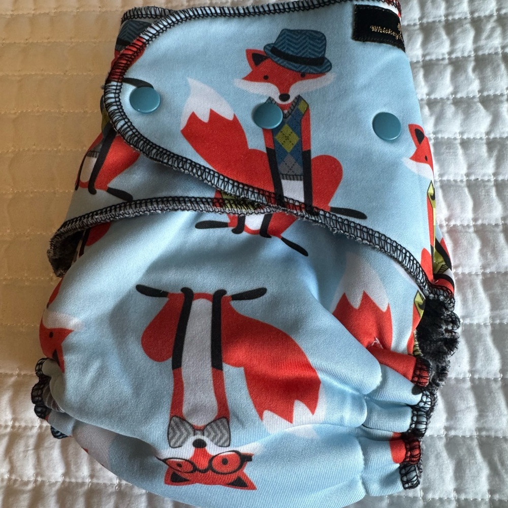Whiskey Tango Fluff Fox Print AIO Cloth Diaper